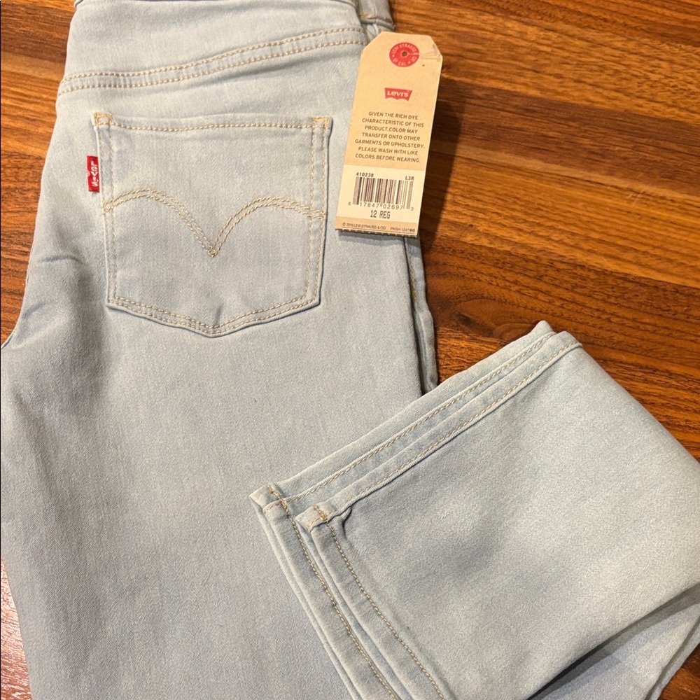Levi's GIRLS 12 Straight Leg Jeans in Light Blue NWT